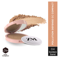 ZM Pollution Defense CC with SPF 30 Compact, Matte Finish, Vegan, Golden Sand, 9 Gm