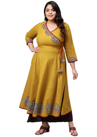 Yash Gallery Women's  Cotton Angrakha Kurta