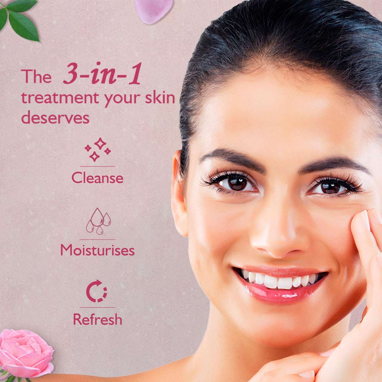 Dabur Gulabari Rose Glow Face Cleanser - 100ml | Gentle Cleanser for All Skin Types | Cleaner, Balanced & Hydrated Skin