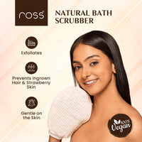 Ross Natural Ramie Bath Glove Scrubber – Gentle Exfoliating Glove for Deep Cleansing, High-Lather Foam, and Smooth, Refreshed Skin – Perfect for Removing Dead Skin & Impurities (Pack of 1)