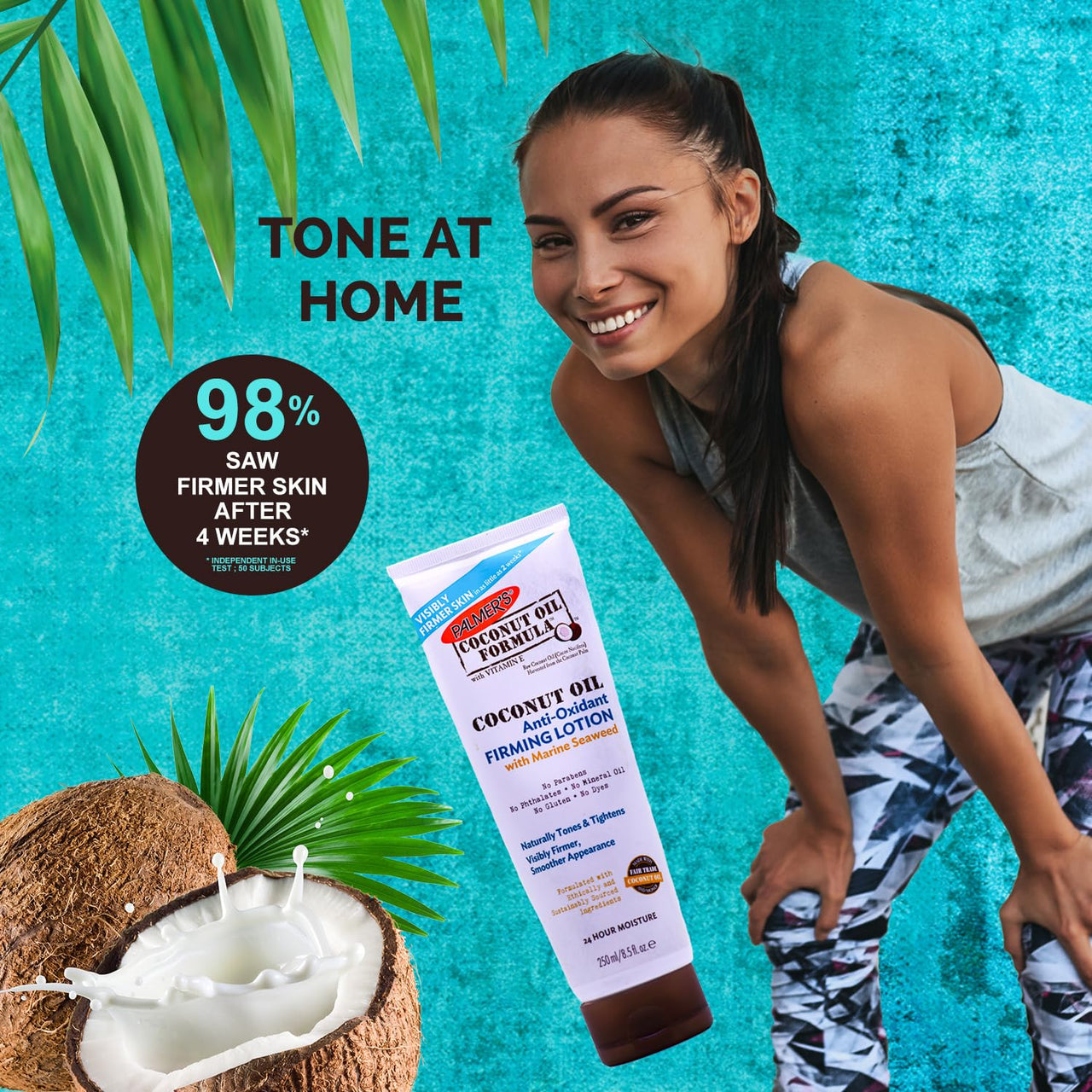 Palmer's Coconut Oil Firming Lotion, Anti-Oxidant, Free of Dyes, Parabens, Phthalates, Mineral Oil & Gluten - 250ml