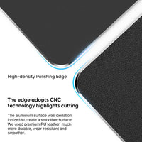 Mouse Pad, Black Premium Hard Metal Aluminum Mousepad, Double Side Waterproof Ultra Smooth Mouse Pad for Fast and Accurate Mouse Control for Office and Gaming, 9.4 x 7.9inch Medium