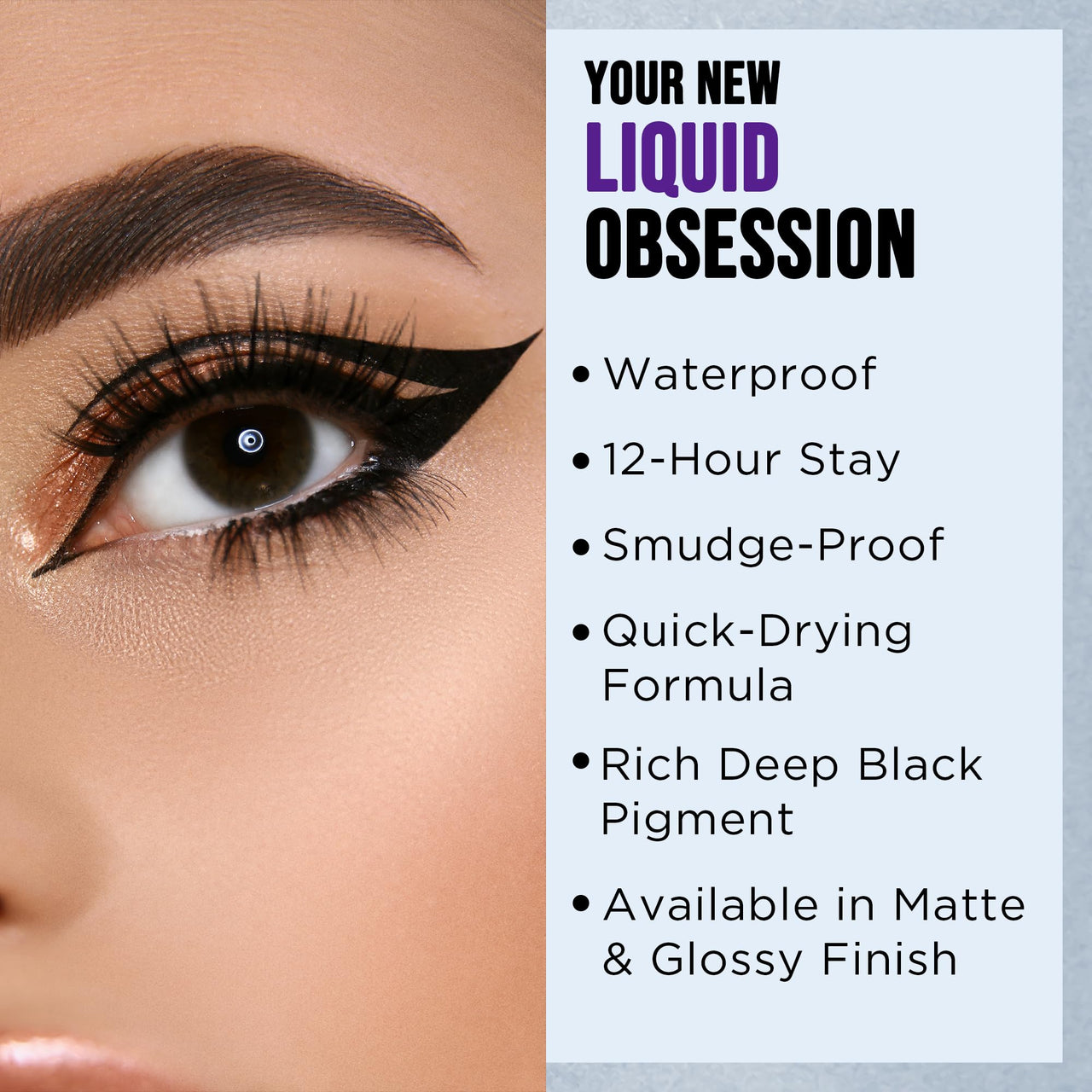 Hilary Rhoda Eye Callin' Liquid Eyeliner | Long Lasting Liquid Eyeliner | Matte & Glossy Finish | Waterproof Formula | 12-Hour Stay | Glides on Flawlessly | 3ml (Shiny | Shade 02)
