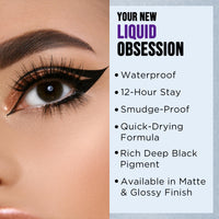 Hilary Rhoda Eye Callin' Liquid Eyeliner | Long Lasting Liquid Eyeliner | Matte & Glossy Finish | Waterproof Formula | 12-Hour Stay | Glides on Flawlessly | 3ml (Shiny | Shade 02)