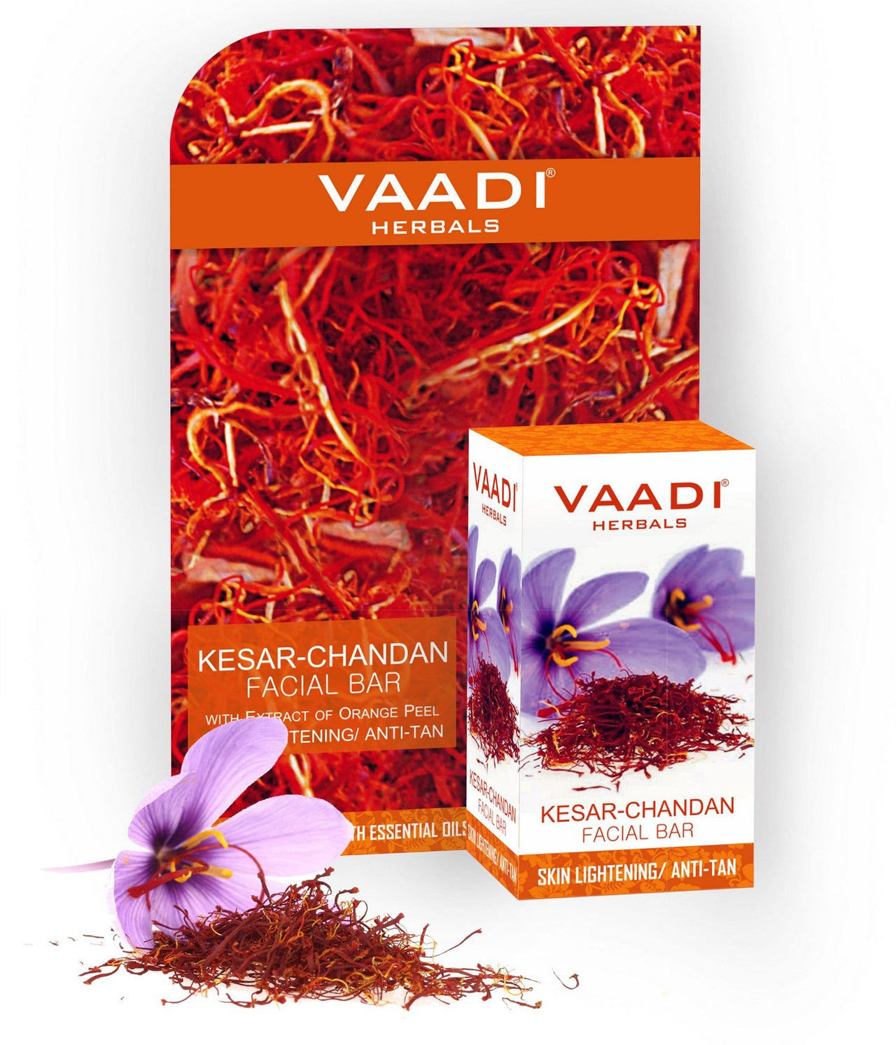 Vaadi Herbals Kesar Chandan Facial Bar with Extract Orange Peel, 25g