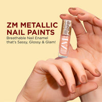 ZM Zayn & Myza Breathable Nail Enamel - Pink Pearl | Smooth Application | Quick-Drying I Longlasting I Chip-Defiant I Water Permeable | Glossy Finish | 100% Vegan, 6 ml