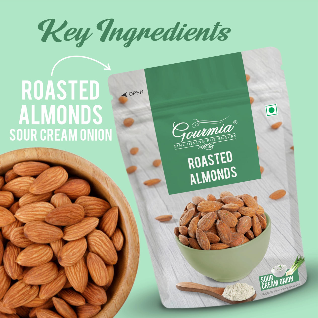 Gourmia Roasted Almonds Sour Cream Onion 150g