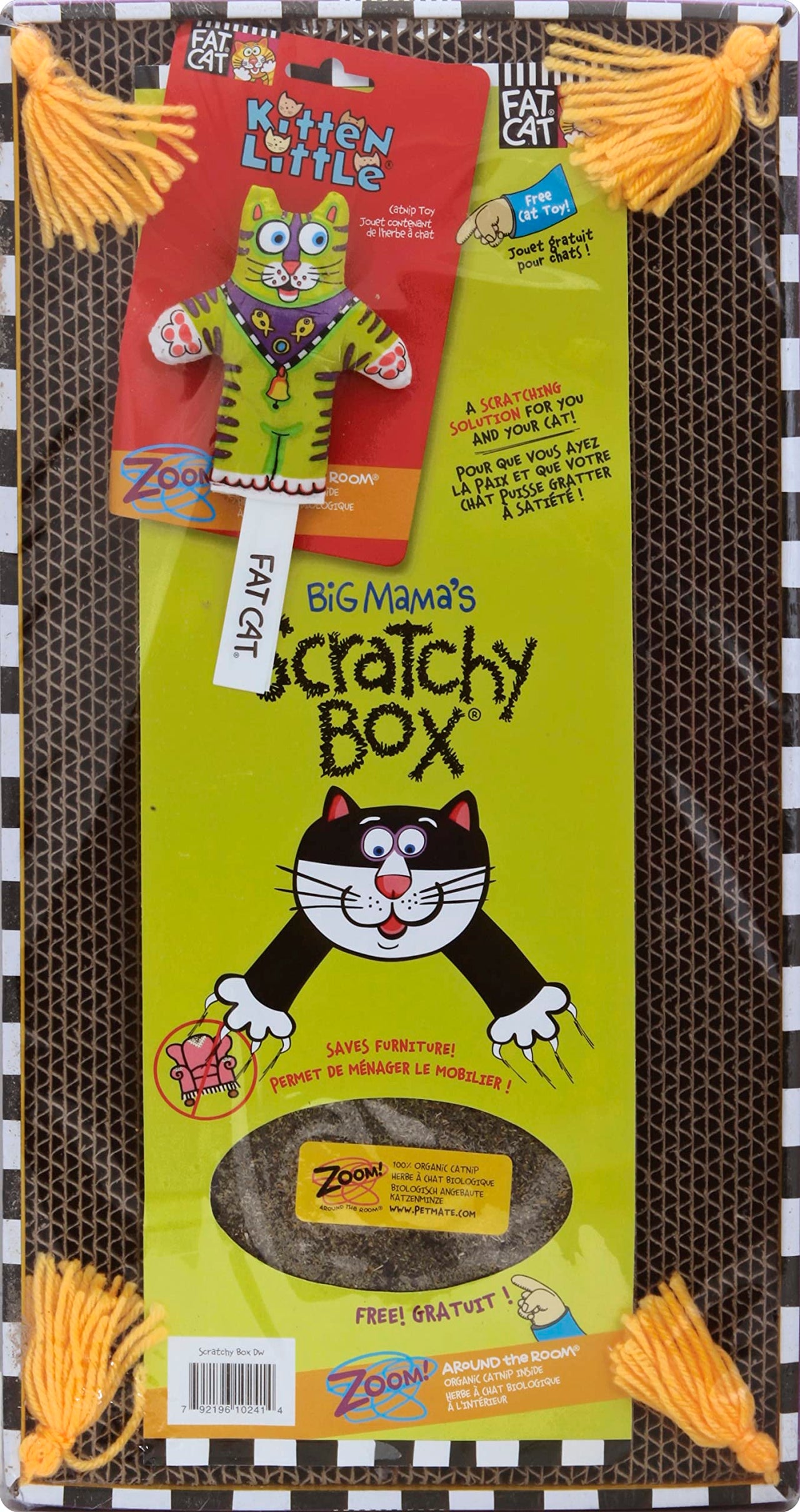 FAT CAT Big Mama's  Scratch Cat Toy Box Includes 100% Organic Catnip Grown In The USA
