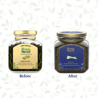 Blue Nectar Green Tea Leaves with Decongestant Lemongrass | Loose Green Leaves Sourced from Assam | Reusable Glass Jar (50 gm + 15 gm Free)