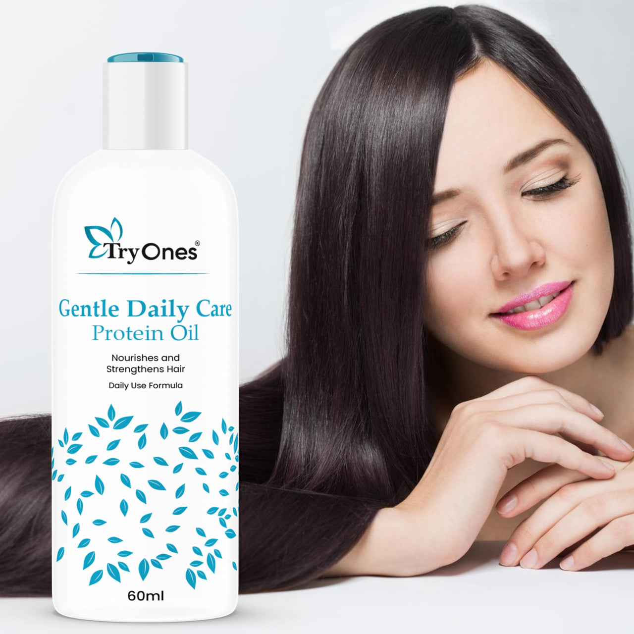 TryOnes Gentle Daily Care Protien Oil Nourish Gentle Protein Oil for Hair Care Advanced Non-Sticky Formula with Nourishing Oils Gentle Care for Ages (60ML)