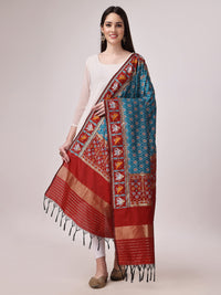 KAPAAHA Women's  Woven Silk Blend Patola Fulwadi Dupatta, Width 45 inch, Length 2.5 meter