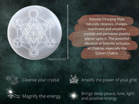 Selenite Crystal Charging Plate For Crystals And Healing Stones, 4.5