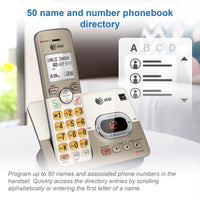 AT&T EL52113 Cordless Phone with Answering System & Extra-large Backlit Keys Light champagne 1 Handset