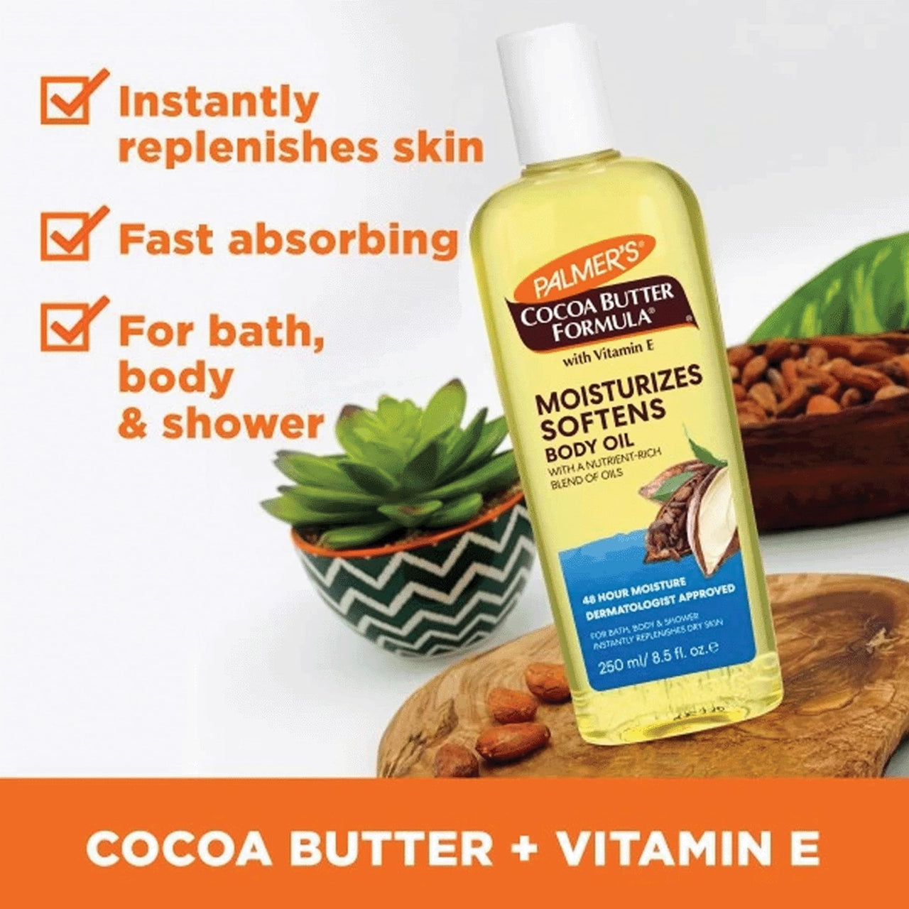 Palmer's Cocoa Butter Formula Moisturizing Body Oil with Vitamin E -- 8.5 fl oz (Pack of 2)