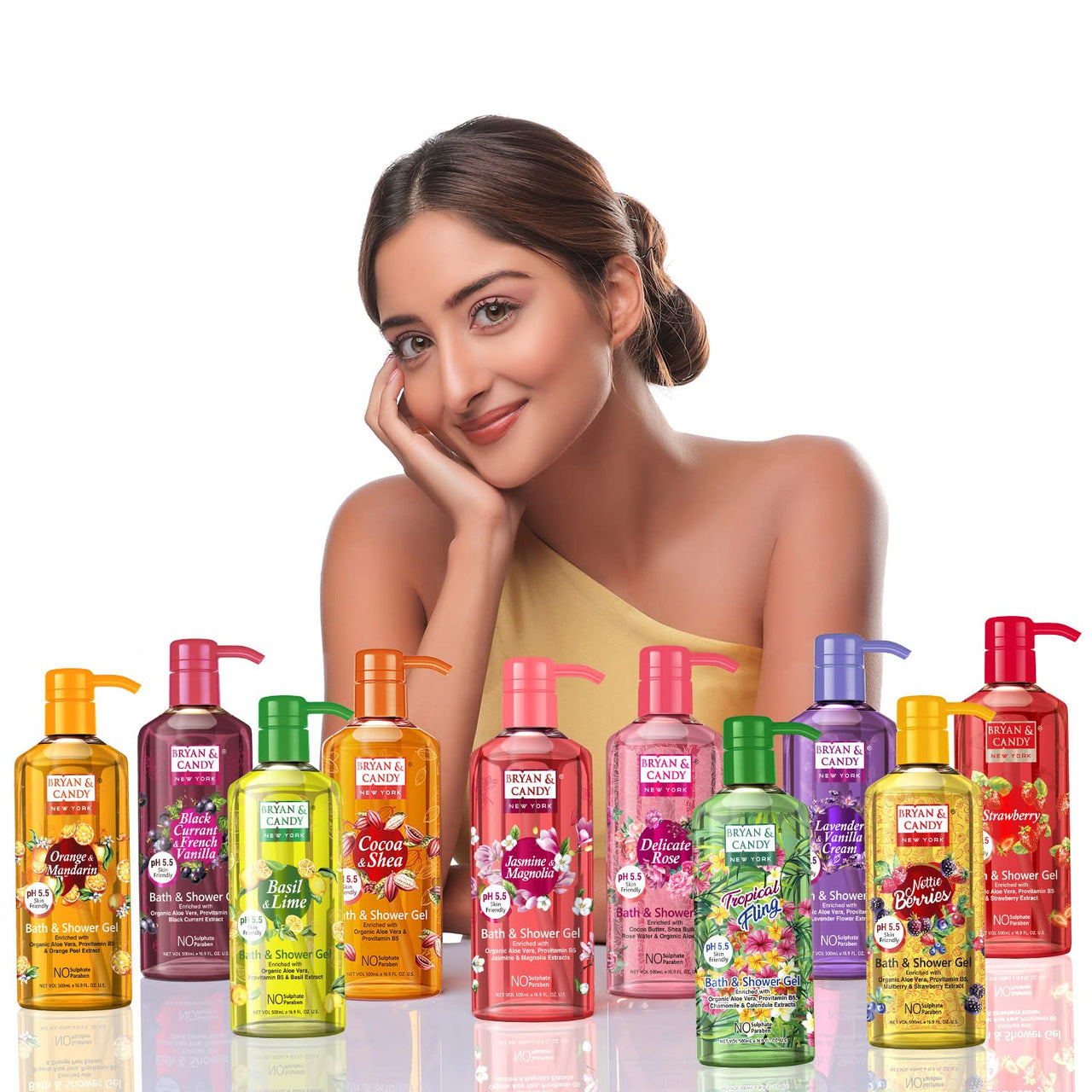 Bryan & Candy Shower Gel with Aloe Vera. Gentle, Moisturizing Body Wash for Soft, Supple Skin (Basil & Lime Shower Gel, 500ml)