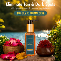 Ayuranic Tan & Dark Spots Removal Ayurvedic Face Wash For Glowing & Even Skin Tone | Kumkumadi Oil, Rose Water, Turmeric For Oily & Acne Prone Skin | Ayush Certified | (11 Natural Herbs, 100 ml)