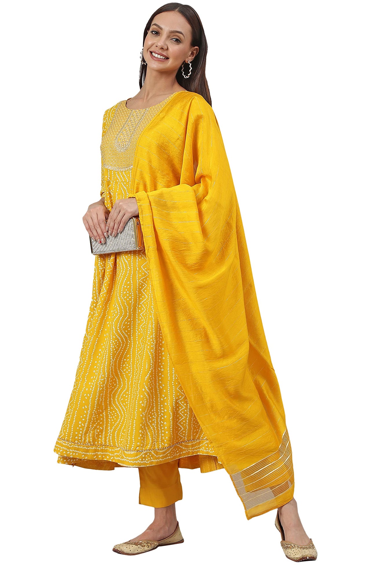 Janasya Women's  Cotton A-Line Kurta with Pant and Dupatta