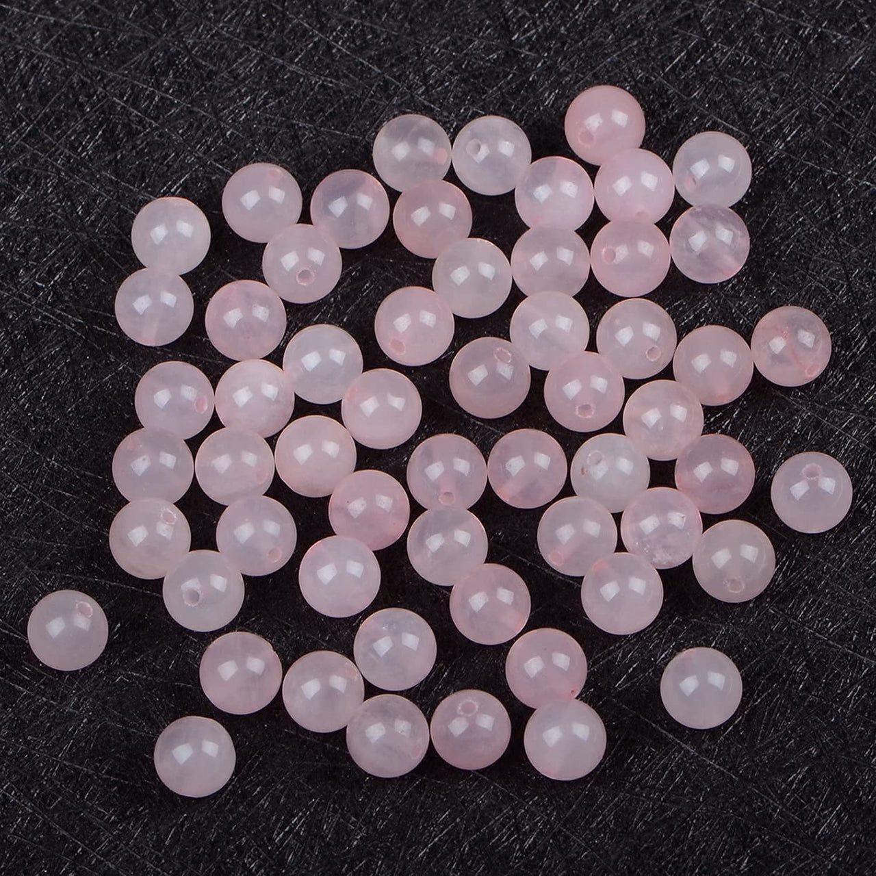 Bymitel 140Pcs Natural Crystal Beads Stone Gemstone Round Energy Healing Loose Beads with Stretch Cord for Jewelry Making Bracelets Anklets (Rose Quartz, 8mm 140pcs) Rose Quartz