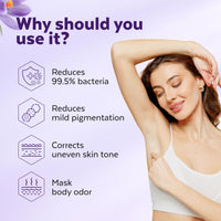 TrueWise® Underarm Roll On 50ml | 4% Aha Bha,2% Lactic Acid, 1% Mandelic Acid, 1% Salicylic Acid | Controls Odour & Reduces Pigmentation | 0% Aluminium & 0% Alcohol | Long Lasting Flora Fragrance (Pack Of 2)