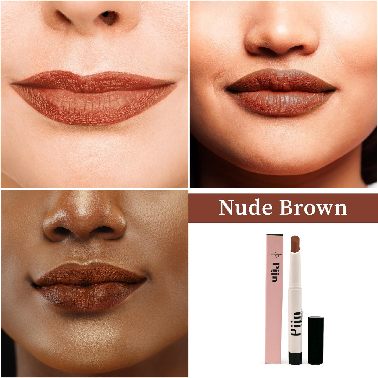 Pijn Luxe Comfy Matt Lipstick Nude Brown | 12HR Long-Lasting, Smudge-Proof & Waterproof | Lightweight, Smooth Matte Finish With Vitamin E & Lip Repair | Lipstick for Women