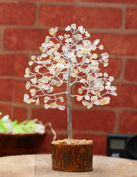 Citrine Chakra Tree of Life - Crystal Tree for Positive Energy, Handmade Gemstone Tree, Feng Shui Decor - Good Luck Money Tree Bonsai, Healing Crystals, Home Decoration, Spiritual Mystical Gift Citrine (Silver Wire)