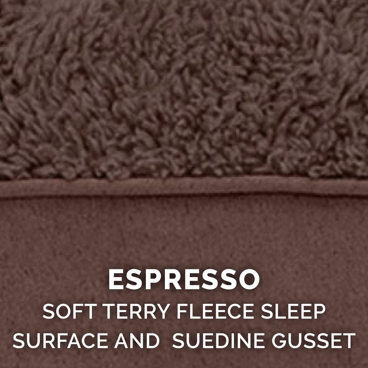 Furhaven Replacement Dog Bed Cover Terry & Suede Mattress, Machine Washable - Espresso, Jumbo Plus (XX-Large) Terry & Suede (Espresso) 53.0"L x 40.0"W x 0.3"Th Cover Only