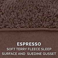 Furhaven Replacement Dog Bed Cover Terry & Suede Mattress, Machine Washable - Espresso, Jumbo Plus (XX-Large) Terry & Suede (Espresso) 53.0