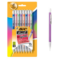 BIC Xtra-Sparkle Mechanical Pencil, Medium Point (0.7mm), Fun Design With Colorful Barrel, 15-Count 0.7mm 15 Count (Pack of 1)
