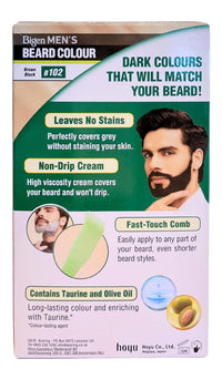 Bigen Men's  Beard Color, 40g - Brownish Black B102 (Pack of 1)