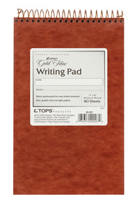 Ampad Gold Fibre Retro Writing Pad, Red Cover, White Paper, 5 x 8, Medium Rule, 80 Sheets, 1 Each (20-007)