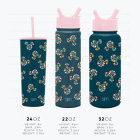 Simple Modern Disney Minnie Mouse Water Bottle with Straw Lid Insulated Stainless Steel Metal Thermos | Gifts for Women Men Reusable Leak Proof Flask | Summit Collection | 32oz Minnie Mouse Love