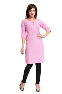 QUEEN SHIELD Women's  Formal & Casual Cotton Chikan-Kari Kurta (4444.)