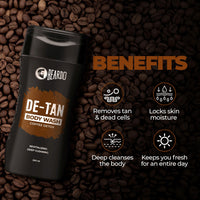 Beardo Detan Combo For Men (Set of 2) | Detan Body Wash & Detan Face Wash with Powerful Coffee Extract for Tan Removal | Hydrates & Exfoliates Men's Skin for Oil Control