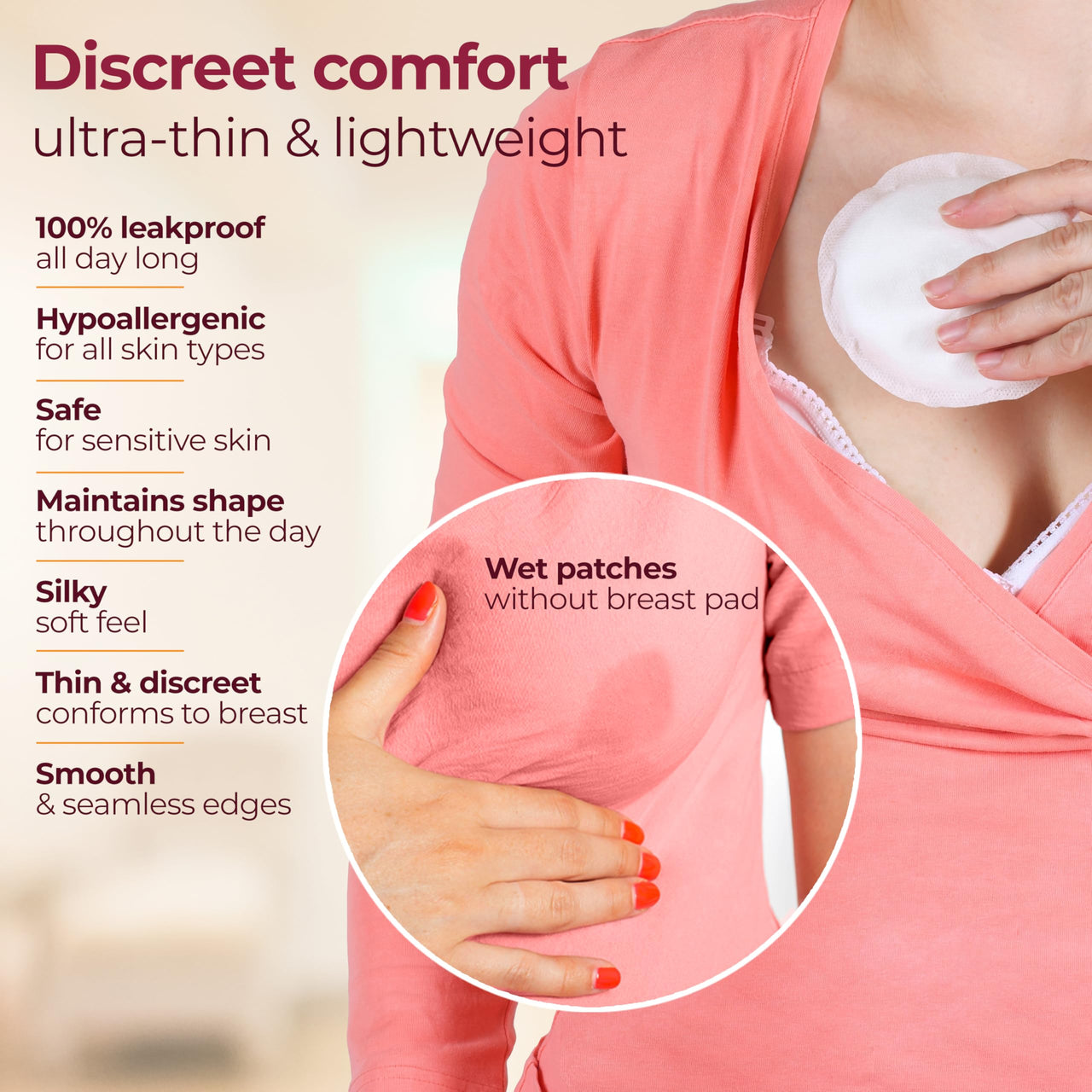 LuvLap Ultra Thin Honeycomb Nursing Breast Pads, 96pcs, Disposable, High Absorbent,Discreet Fit