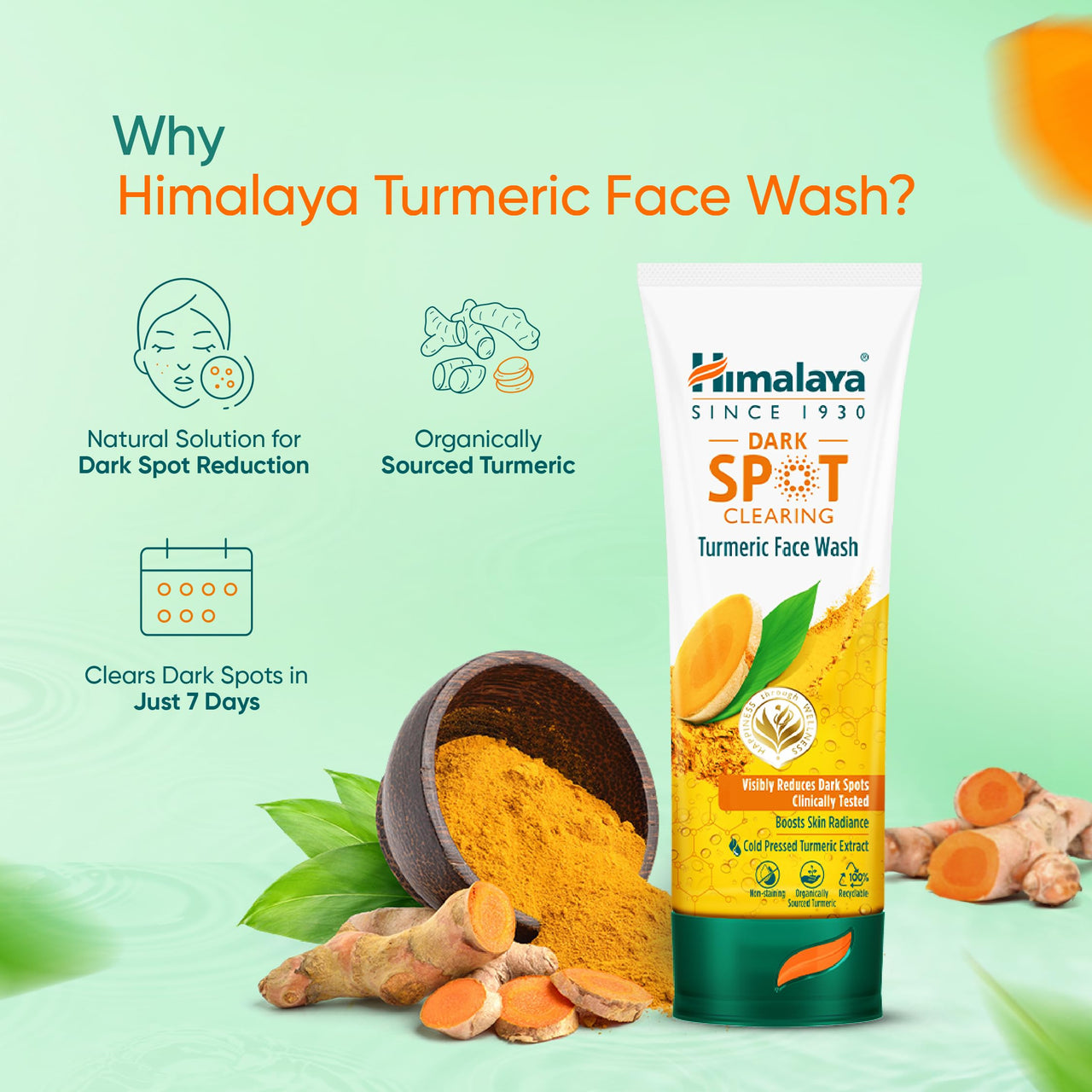 Himalaya Dark Spot Clearing Turmeric Face Wash, 100ml, Himalaya Dark Spot Clearing Turmeric Face Serum, 30ml