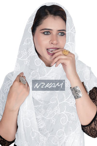 NZKAM Women's  Embroidery Chiffon Aari Work Dupatta | Ethinic Dupattas for Girls