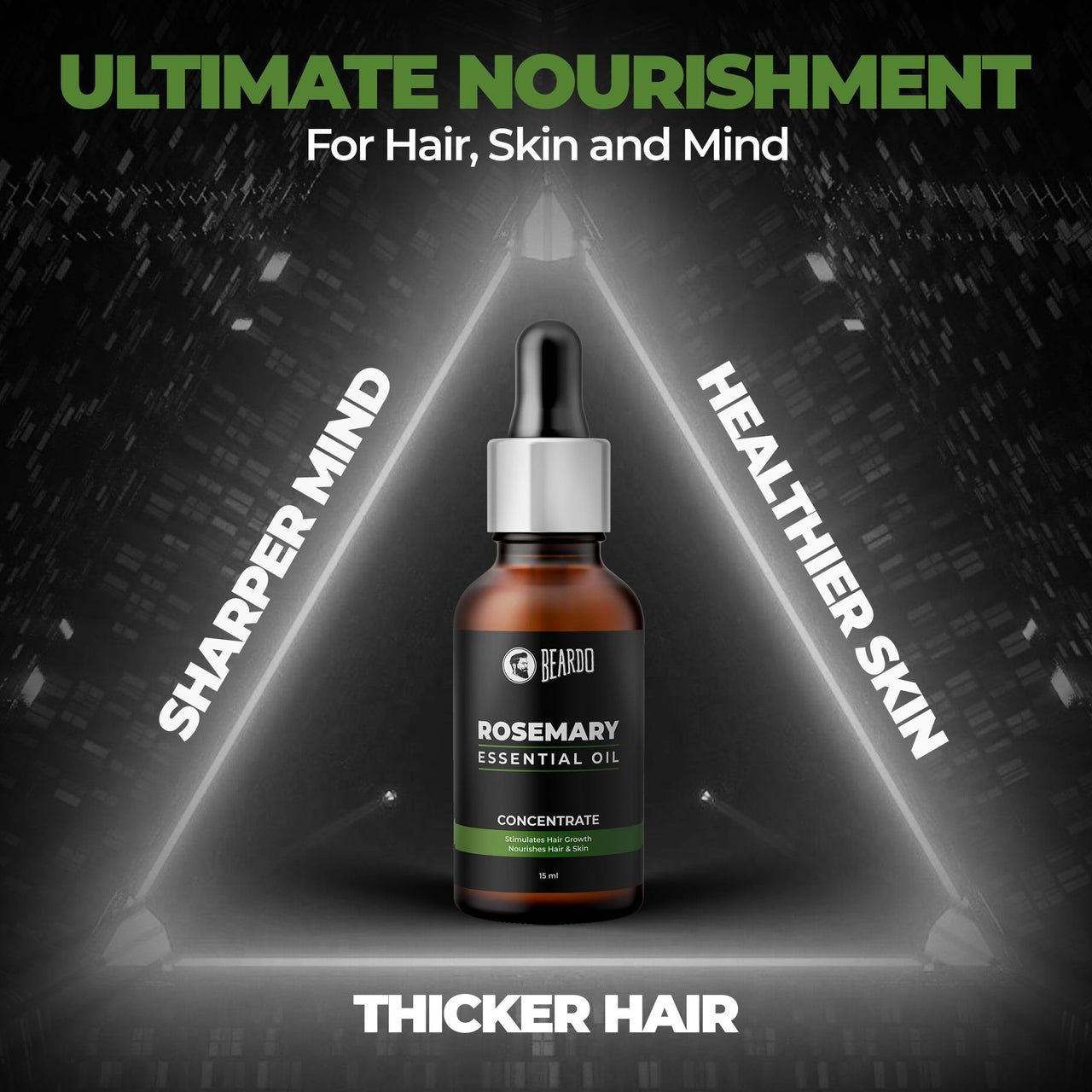 Beardo Rosemary Essential Oil, 15 ml | Rosemary Oil for Hair Growth, Hair fall and Regrowth | Hair & Skin Nourishment | 100% Natural | Aroma Oil