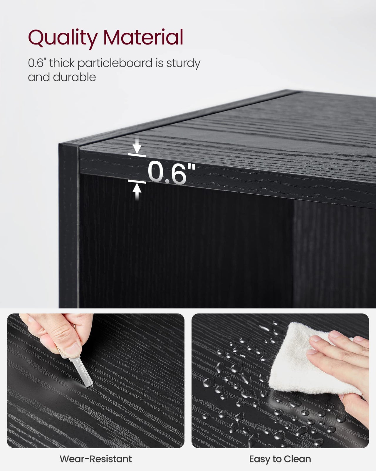 VASAGLE Bookshelf, 23.6 Inches Wide, 4-Tier Open Bookcase with Adjustable Storage Shelves, Floor Standing Unit, Cloud White ULBC164T14 1 Pack 4 Tiers (23.6"W x 42.4"H)