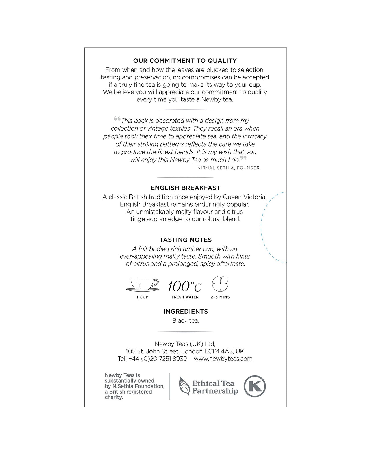 Newby English Breakfast Black Tea Bags | 25 Counts | Strong & Robust, Flavour | Brew Hot Or Iced Tea | Antioxidant Rich | 50 gm