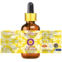 Deve Herbes Pure Macadamia Oil (Macadamia ternifolia) with Glass Dropper Natural Therapeutic Grade Cold Pressed 5ml