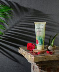 moha: Aloe Vera Gel Enriched With Rose & Cucumber Pure & Natural Face Gel Helps in Healing of Skin,helps to hydrate and nourish all kinds of skin - 100 gm (Pack of 2)