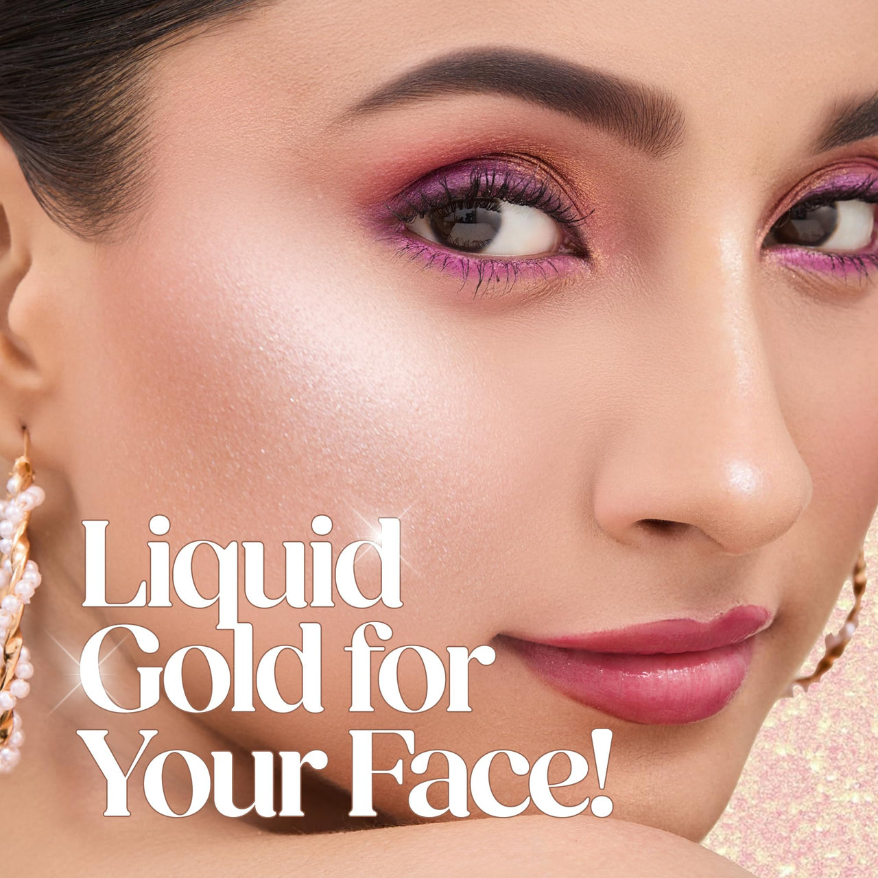 Hilary Rhoda Ultra Glow Liquid Highlighter | Illuminating & Glitter Liquid Highlighter | Dewy Finish | Cruelty-Free & Vegan | Luminescent Finish | Weightless -3.8g (Ultra Champagne - Shade 03)