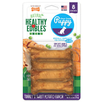 Nylabone Healthy Edibles Natural Puppy Treats - Long-Lasting Dog Treats - Puppy Supplies - Turkey & Sweet Potato Flavor, X-Small/Petite (8 Count) 1 Count (Pack of 8)