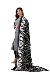 AKSHAR LLC Miss India Women's  Chiffon Dupatta With Karachi Embroidery Work_2.30mtr