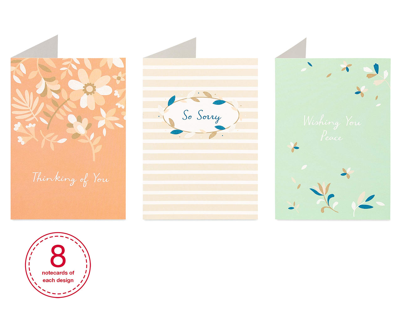 American Greetings Sympathy Cards Assortment, 6 Nature-Inspired Designs (48-Count)