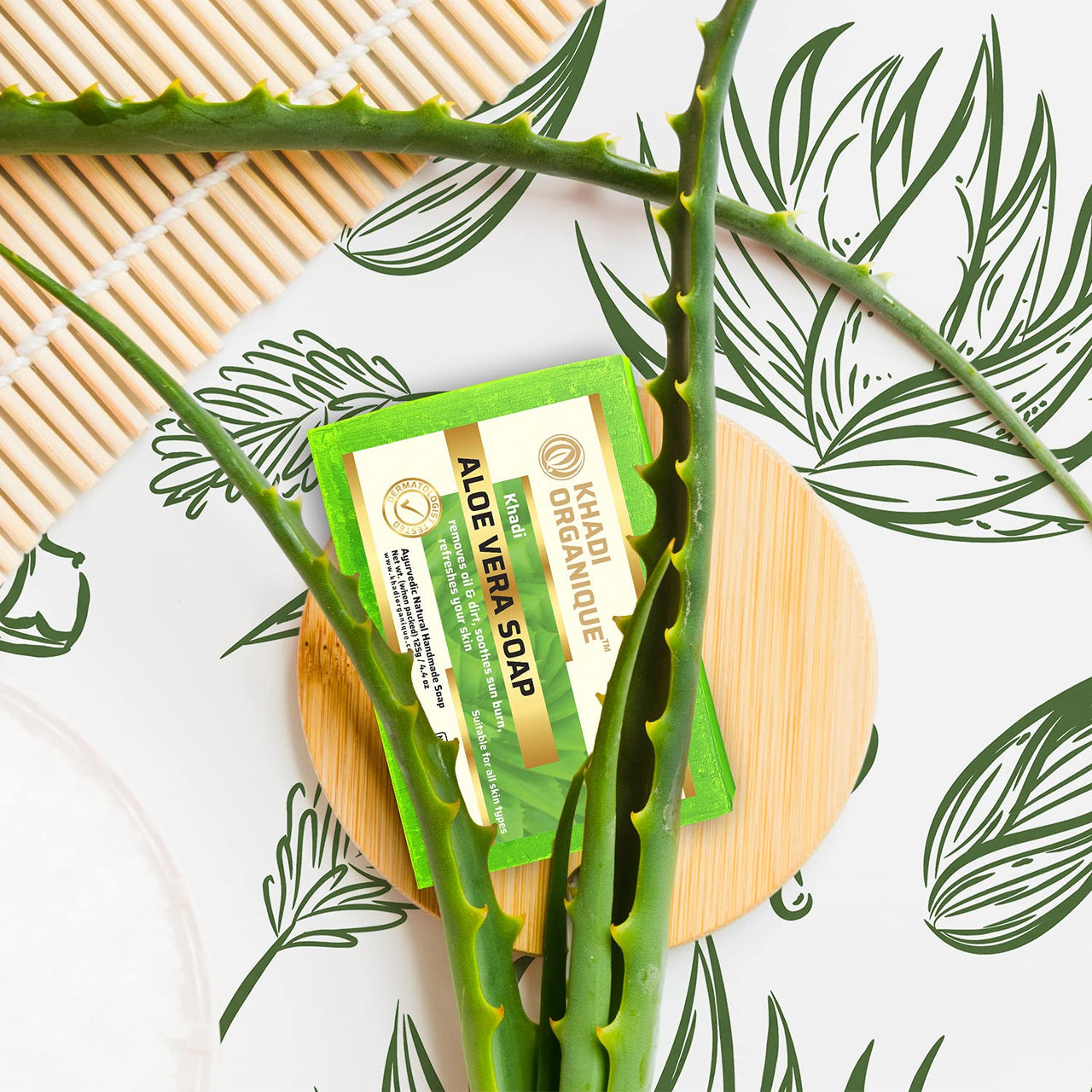 Khadi organique handmade aloevera soap pack of 3 100% herbal natural soap