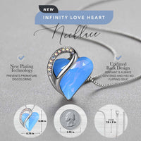 Leafael Women’s Silver Plated Infinity Love Heart Pendant Necklace with Birthstone Crystals, Jewelry Gifts for Her, 18 + 2 inch Chain, Anniversary Birthday Mother's  Necklaces for Wife Mom Girlfriend 18-Communication-Owyhee Opal Blue