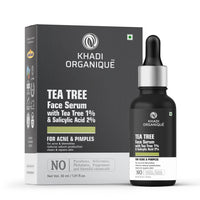 Khadi Organique Tea Tree Face Serum with Tea Tree 1% + Salicylic Acid 2% For Acne & Blemishes Skin, 30ML