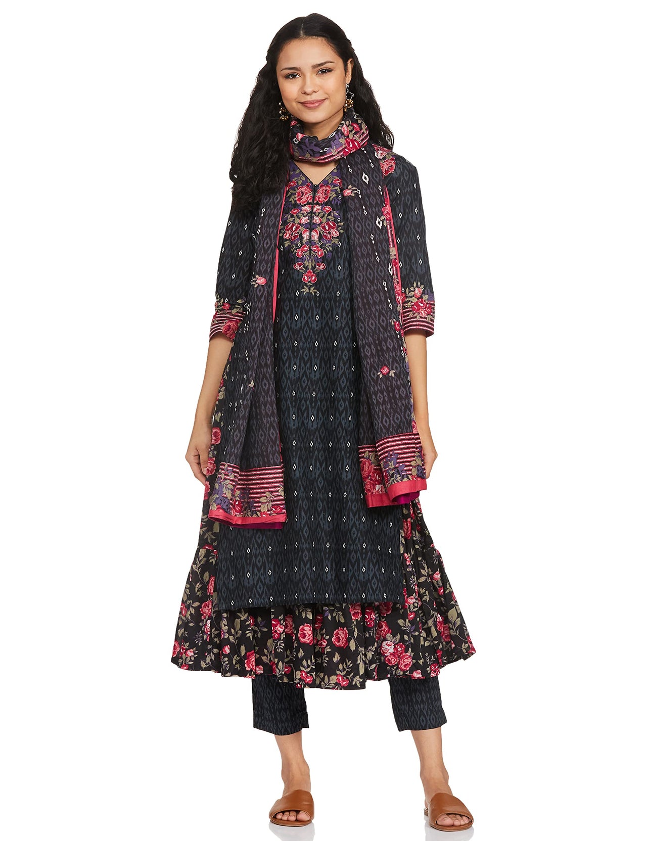 BIBA Women's  Cotton Salwar Kurta Dupatta