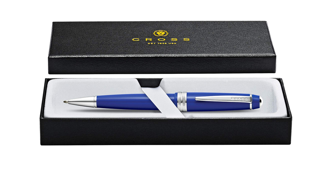 Cross Bailey Light Polished Resin Refillable Ballpoint Pen, Medium Ballpen, Includes Premium Gift Box - Blue
